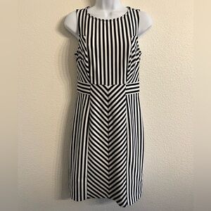 Black and White Striped Sleeveless Dress